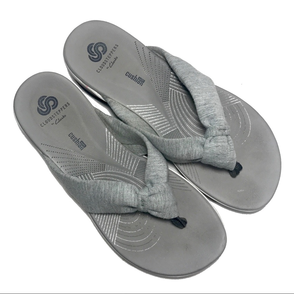 CLARKS Cloudsteppers Arla Glison Sandals Gray - Picture 3 of 8